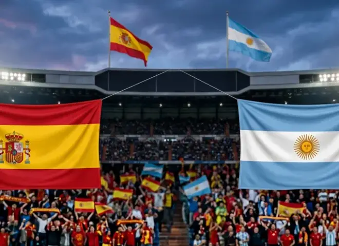 يلا شوت بلس مشاهدة الشوط الأول من نهائي كأس العالم 2026 بث مباشر الأرجنتين وإسبانيا اليوم الأحد 19 يوليو مجاناً