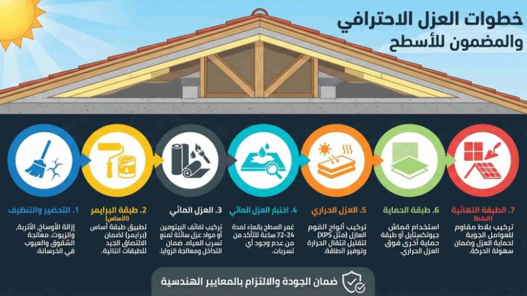 الخطوات الصحيحية لعزل الاسطح فى المدينة المنورة