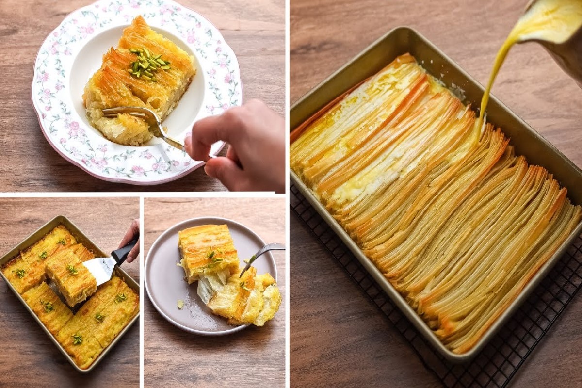 طريقة عمل الجلاش الحلو مثلثات بالصور